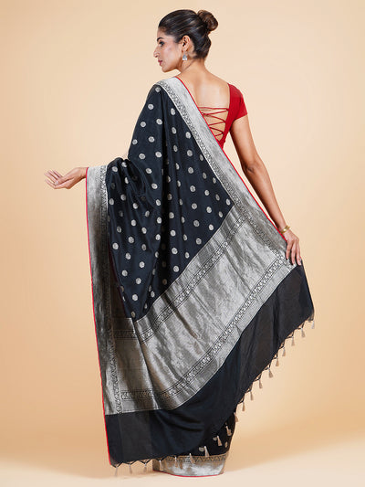 Zara Black Soft Silk Saree