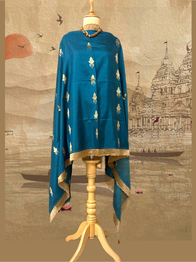 Praveena Blue Kadhuwa Booti Silk Dupatta