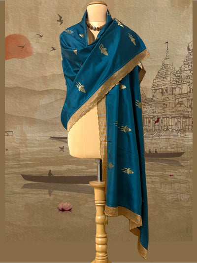 Praveena Blue Kadhuwa Booti Silk Dupatta