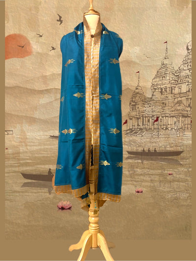 Praveena Blue Kadhuwa Booti Silk Dupatta