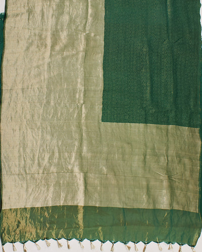 A La Mode Green Matka Katan Saree