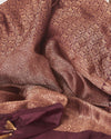 Vamika Brown Brocade Silk Saree