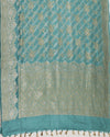 Rose Trellis Sea Green Katan Silk Saree
