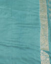 Rose Trellis Sea Green Katan Silk Saree