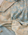 Tiffany Sky Blue Katan Silk Saree