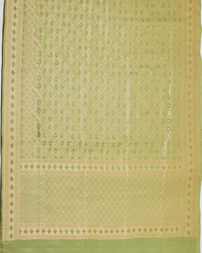 Argentine Green summer Silk Sari