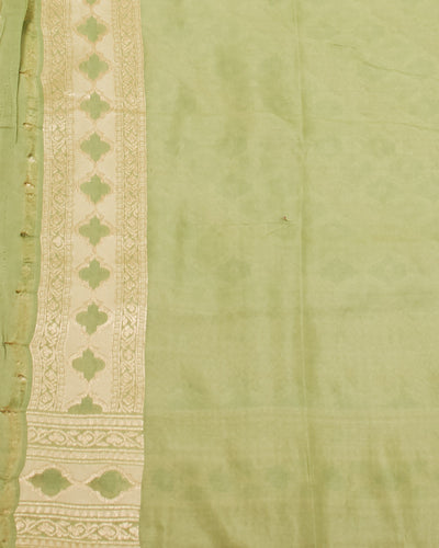 Argentine Green summer Silk Sari
