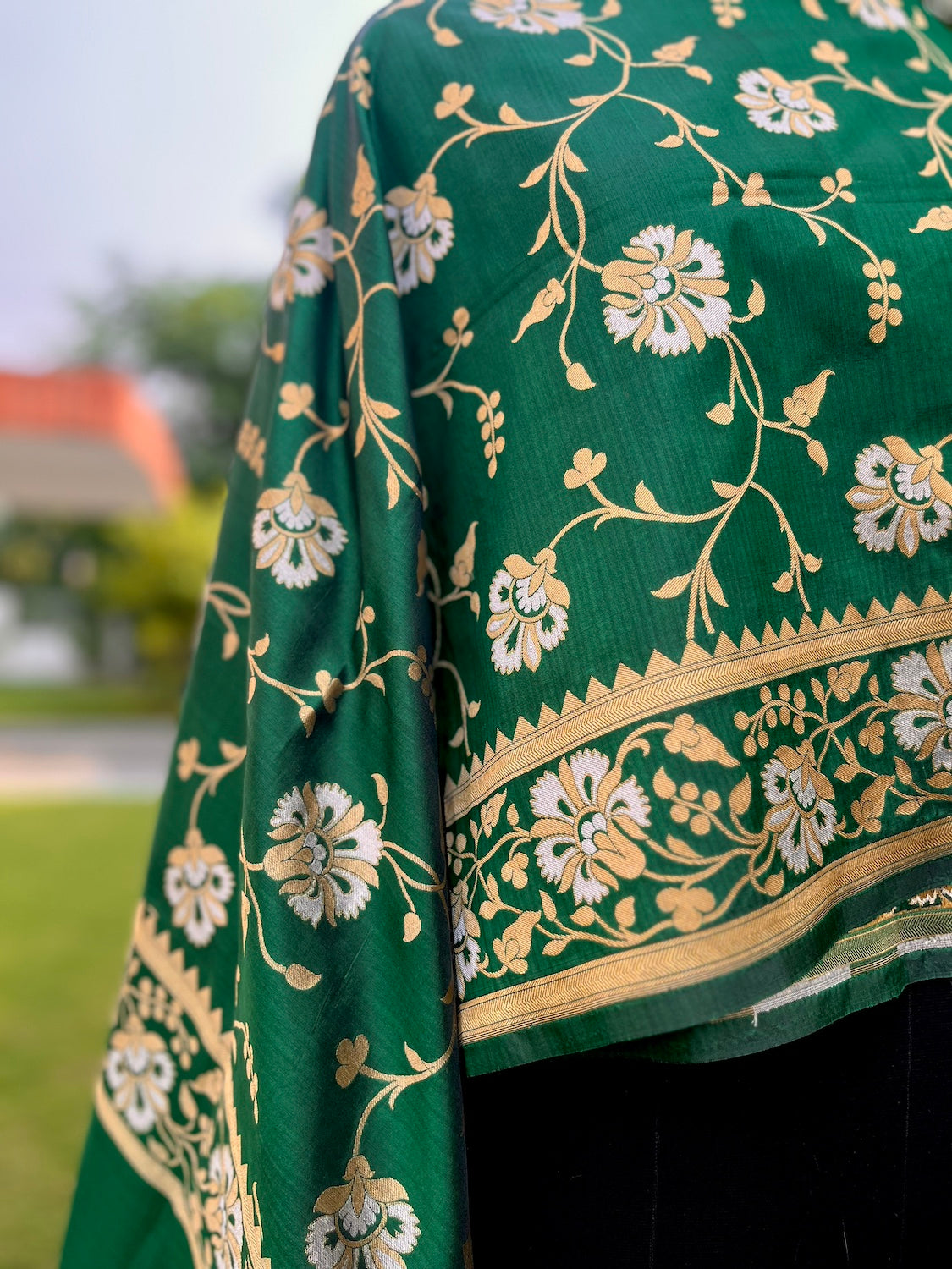 Kainat Green Silk Dupatta