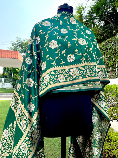 Kainat Green Silk Dupatta
