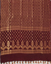 Coorg Coffee Maroon Ashavali Brocade Silk Saree
