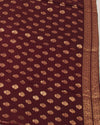 Coorg Coffee Maroon Ashavali Brocade Silk Saree