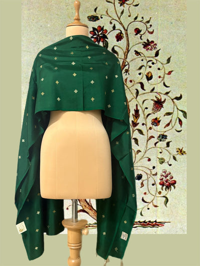 Sultana Dark Green Kadhuwa Booti Silk Dupatta