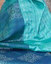 Falak Firozi Blue Silk Saree