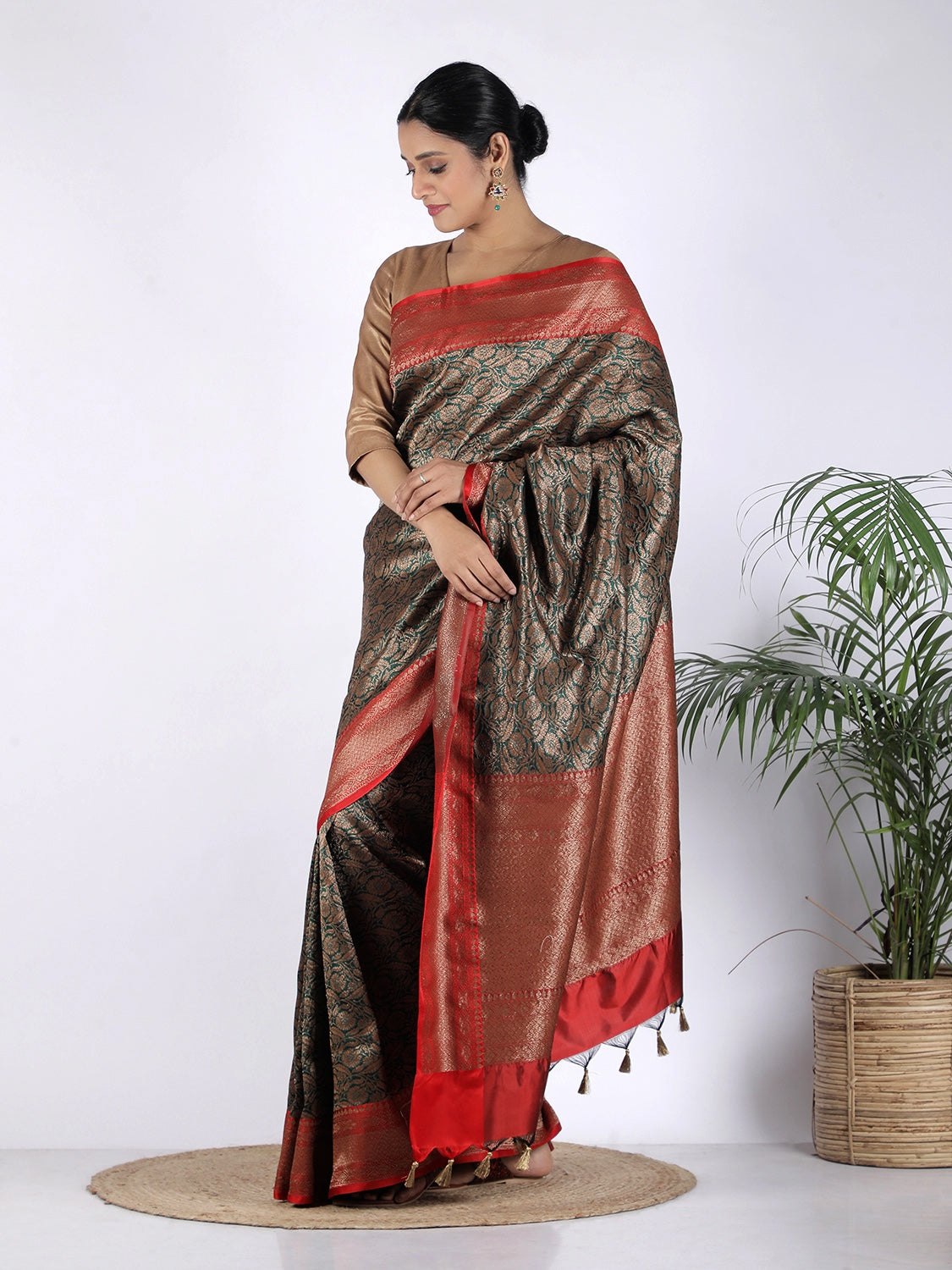 Vamika Green Brocade Silk Saree