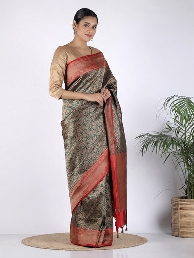 Vamika Green Brocade Silk Saree