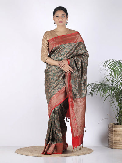 Vamika Green Brocade Silk Saree