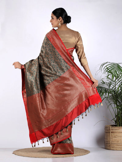Vamika Green Brocade Silk Saree