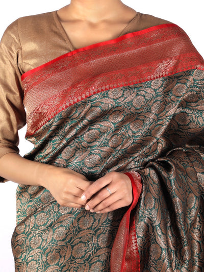 Vamika Green Brocade Silk Saree