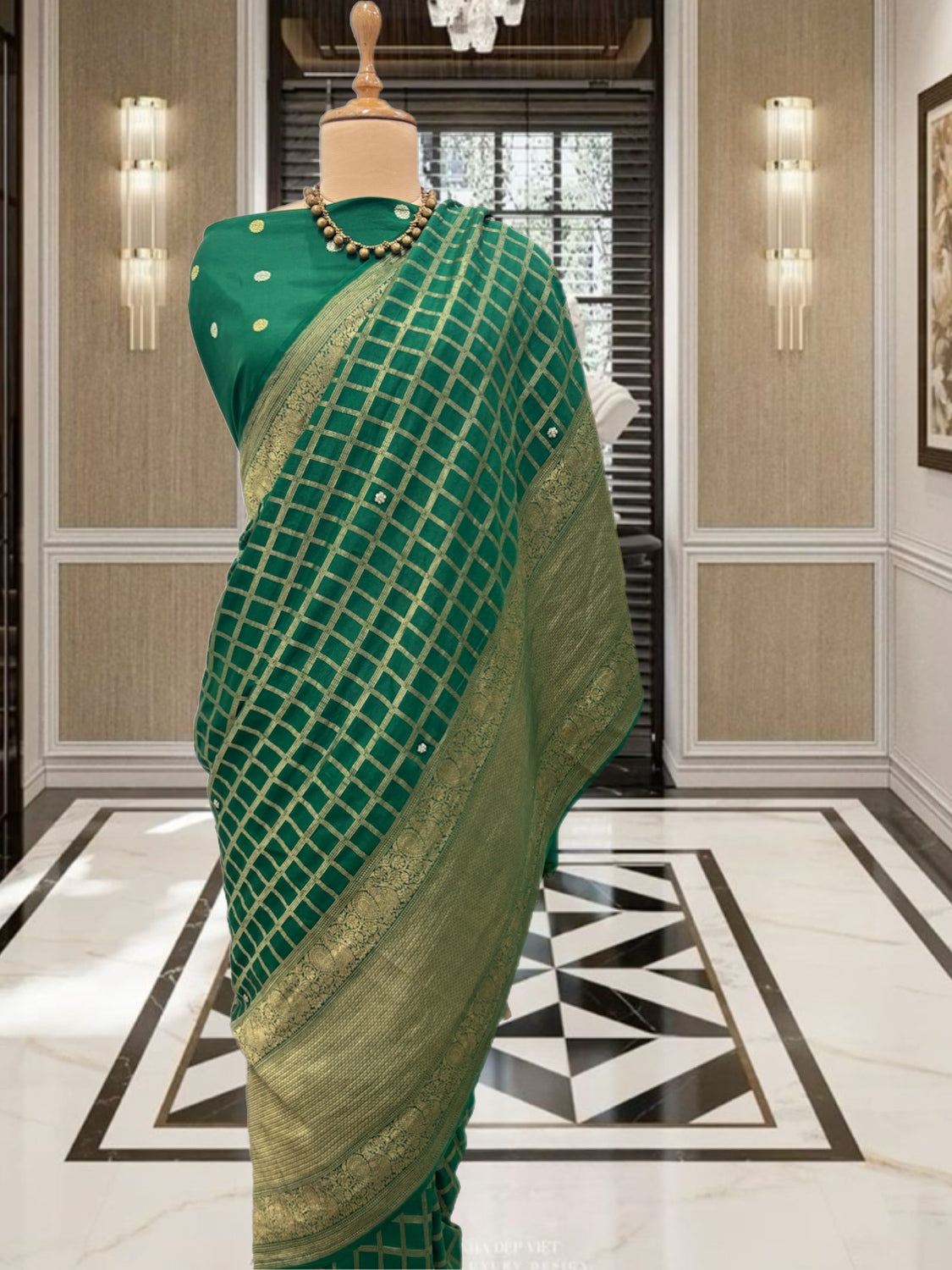 Tripura Sundari Green Kanchi Silk Saree