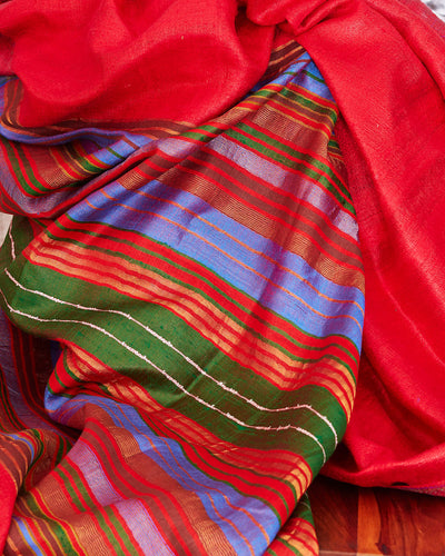 Amreli Red Silk Bhujodi Saree