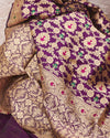 Rani Padmini Purple Khinkhwab Silk Saree