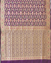 Rani Padmini Purple Khinkhwab Silk Saree