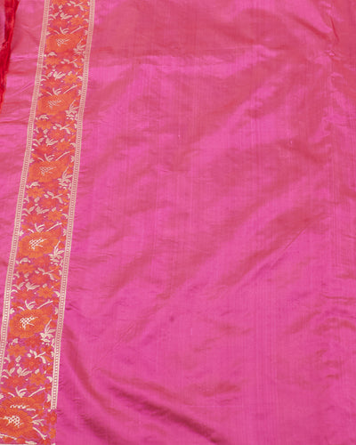 Bagh-e-Bahar Magenta Katan Silk Saree