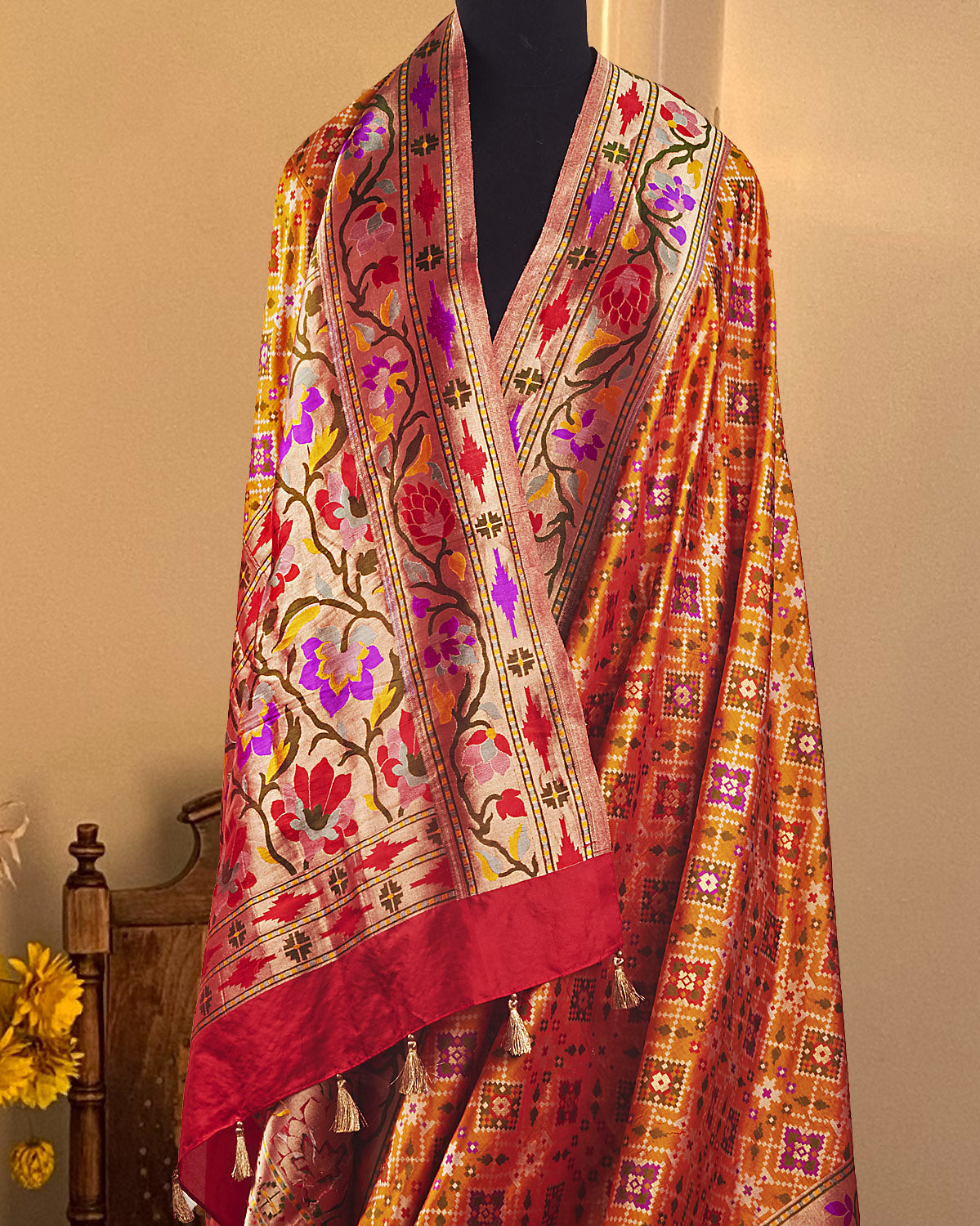 Tapti Khambat Paithani Patola Silk Saree