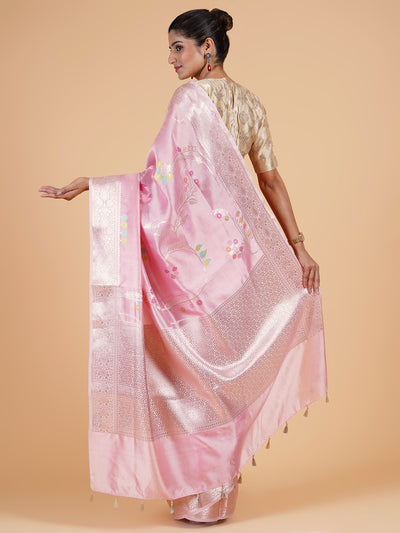 Sophia pink Peach Silk Saree
