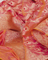 Jashn-e-Bahar Peach Katan Silk Saree