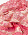Rinpoche Peach Lotus Katan Silk Saree
