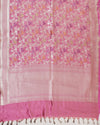Serengeti Pink Shikarbagh Jaal Silk Saree