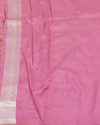 Serengeti Pink Shikarbagh Jaal Silk Saree