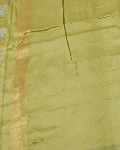 Niloufer Pista Green Silk Saree