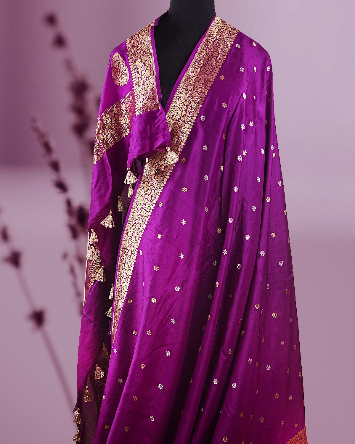 Ambuja Magenta Soft Silk Saree