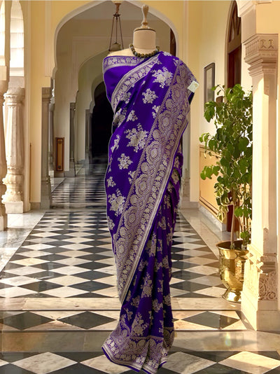 Rhapsody in Purple Katan Silk Saree