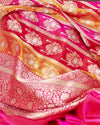 Yashodhara Red Rangkaat Katan Silk Saree