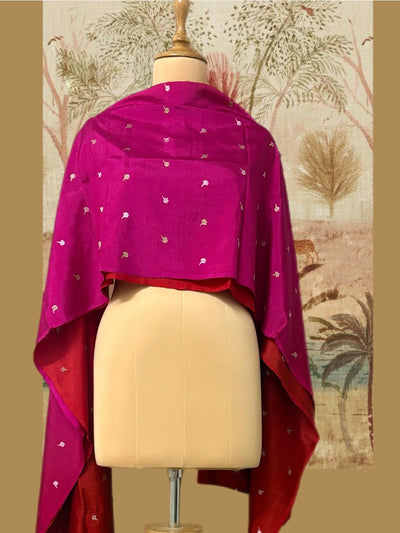 Padmini Rani Pink & Red Silk Dupatta