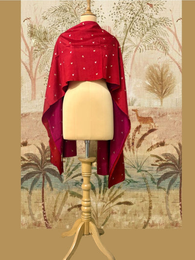 Padmini Rani Pink & Red Silk Dupatta