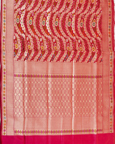 Bhasundara Rani Red Gyasar Katan Silk Saree