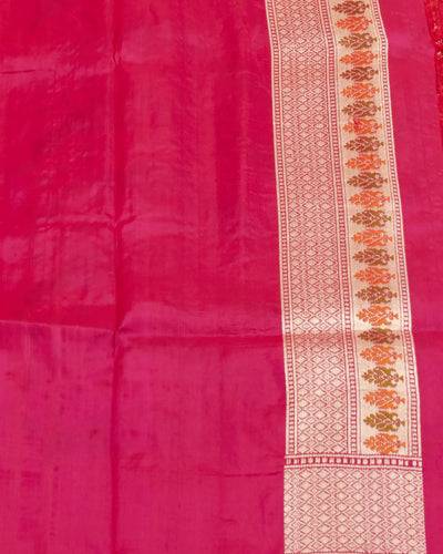 Bhasundara Rani Red Gyasar Katan Silk Saree