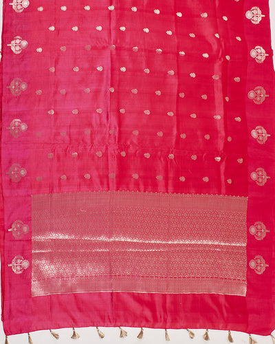 Abeer Rani Pink Chinya Silk Sari