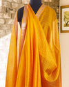 Kesar Tilakam Yellow Light Silk Sari