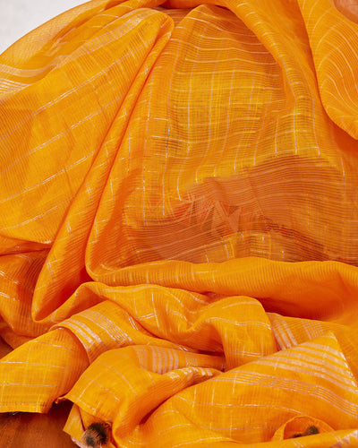 Kesar Tilakam Yellow Light Silk Sari
