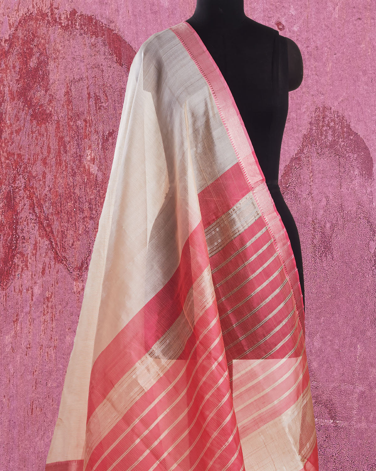 Mukta Off White Light Silk Sari