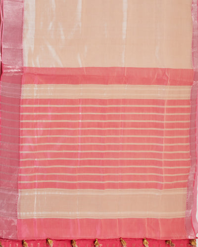 Mukta Off White Light Silk Sari