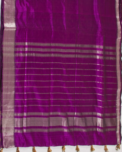 Jamun Purple Light Silk Sari