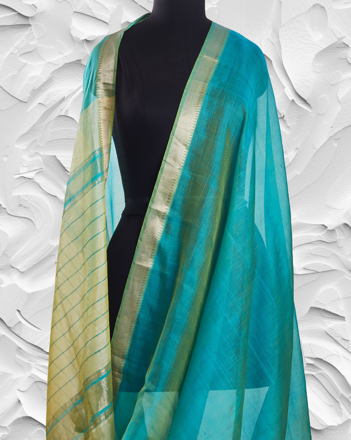Nilima Turquoise Light Silk Sari