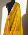 Vasanti Yellow Light Silk Sari