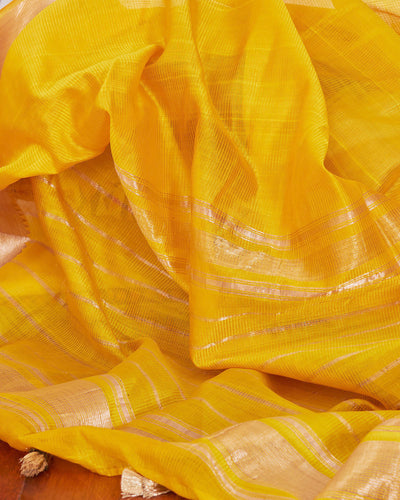 Vasanti Yellow Light Silk Sari